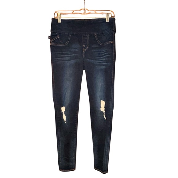 Rock & Republic Denim Rx Fever Pull On Skinny Jeans Women’s Size 6 Distressed - Picture 1 of 10